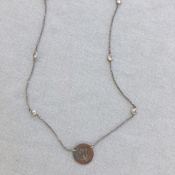 Jane Basch Designs Monogram Necklace Crystal Chain - Picture 3 of 11